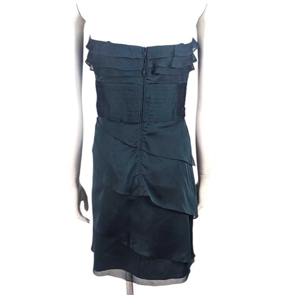 Adrianna Papell Strapless Cocktail Party Dress Womens 6 Teal Green Formal - Picture 5 of 13